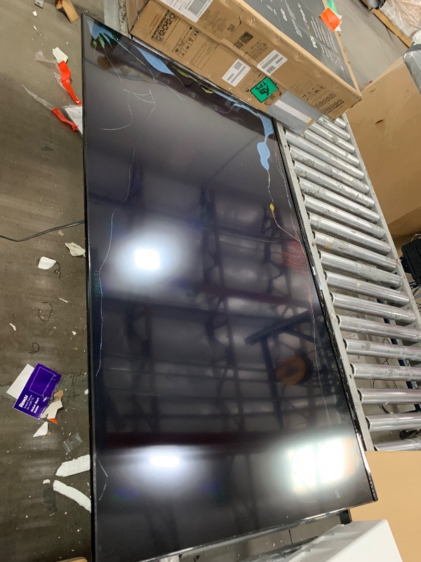 Photo 1 of CRACKED/BROKEN SCREEN; DAMAGED PIXELS**Roku Smart TV 2025 – 50-Inch Select Series, 4K HDR TV – RokuTV with Enhanced Voice Remote – Flat Screen LED Television with Wi-Fi for Streaming Live Local News, Sports, Family Entertainment