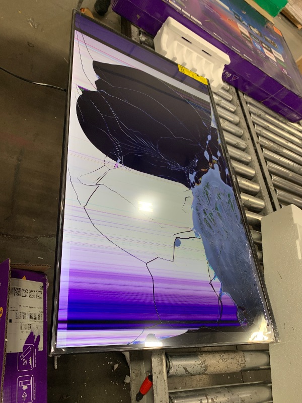Photo 1 of CRACKED/BROKEN SCREEN; DAMAGED PIXELS**Roku Smart TV – 43-Inch Select Series 4K HDR RokuTV with Roku Enhanced Voice Remote