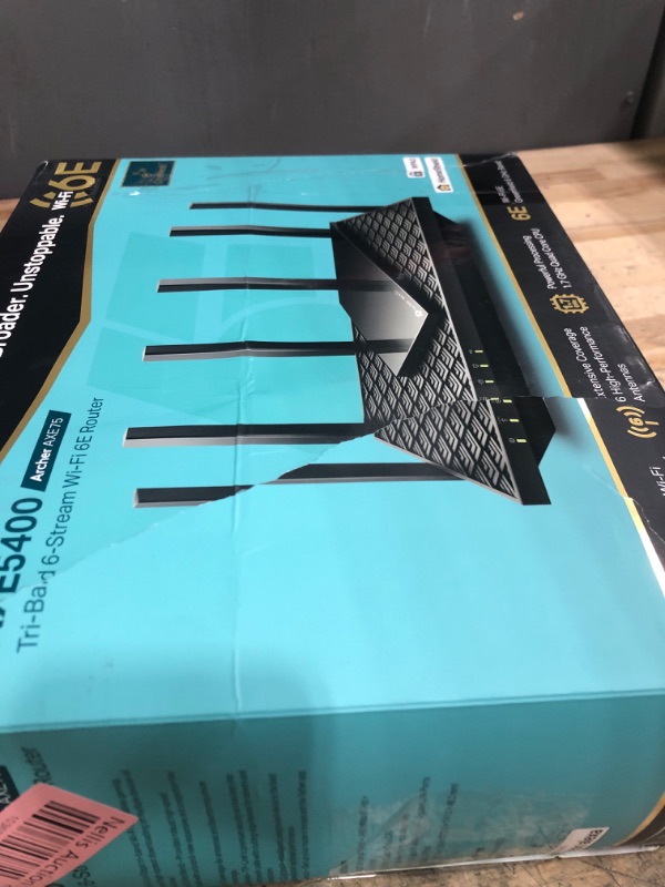 Photo 1 of TP-Link AXE5400 Tri-Band WiFi 6E Router (Archer AXE75)- Gigabit Wireless Internet Router, ax Router for Gaming, VPN Router, OneMesh, WPA3, Black