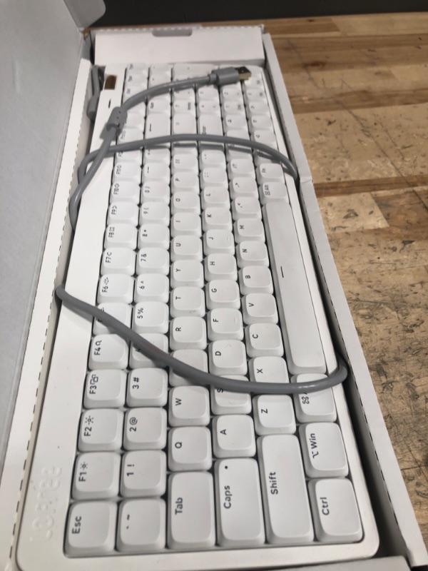 Photo 1 of Flow Lite 100 Keys Low Profile Mechanical Keyboard, Swappable Rechargeable Wireless Keyboard with 2.4G Receiver, Bluetooth and Wired Connection for Windows, Mac/Spector Linear Switches (Off-White)