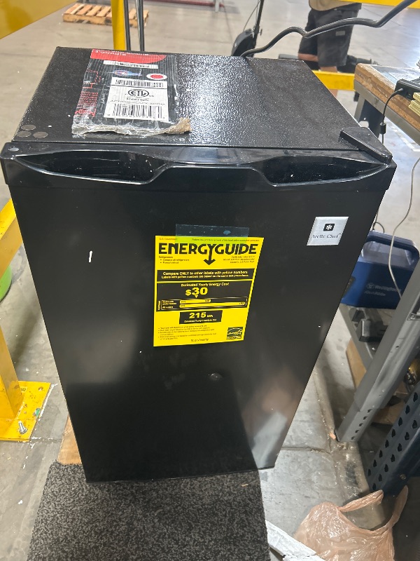 Photo 1 of *** SEE NOTES ***ARCTIC CHEF ACFR335, 3.2 Cu Ft Compact Design Mini Fridge with Freezer, Stainless, Black SS