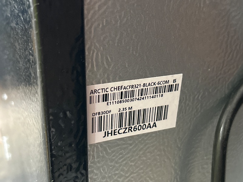 Photo 1 of *** SEE NOTES ***ARCTIC CHEF ACFR335, 3.2 Cu Ft Compact Design Mini Fridge with Freezer, Stainless, Black SS
