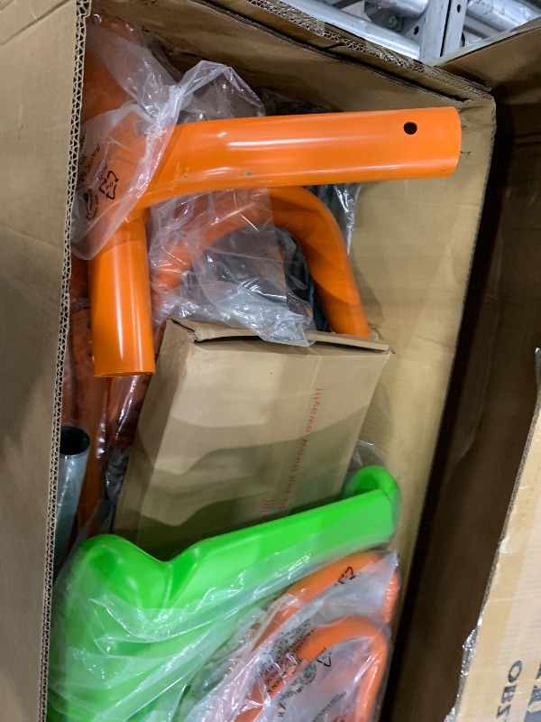 Photo 1 of *********************THIS IS ONLY BOX 1 OUT OF 2****************

Jungle Warrior Anaconda Metal Swing Set with 45" Saucer Swing, 2 Sling Swings, Rock Climbing Wall and 5ft Slide with Slide