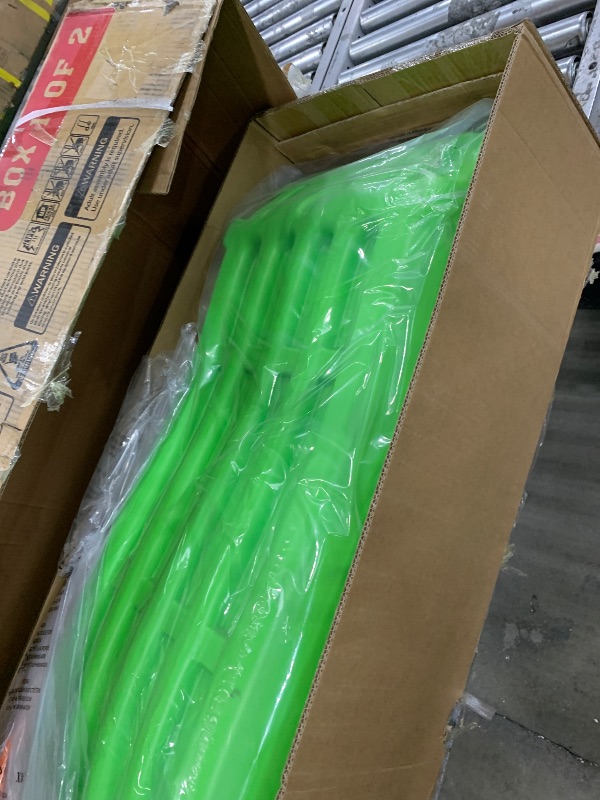 Photo 1 of *********************THIS IS ONLY BOX 1 OUT OF 2****************

Jungle Warrior Anaconda Metal Swing Set with 45" Saucer Swing, 2 Sling Swings, Rock Climbing Wall and 5ft Slide with Slide