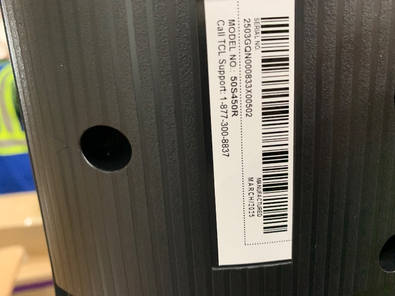 Photo 1 of **************TV HEAVILY DAMAGED FRONT AND BACK, NON-FUNCTIONAL**************

TCL 50-Inch Class S4 4K LED Smart TV with Roku TV (50S450R, 2023 - Model), Dolby Vision, HDR, Dolby Atmos, Works with Alexa, Google Assistant and Apple HomeKit Compatibility, S