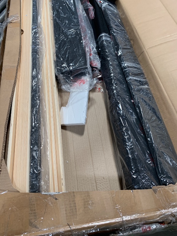 Photo 1 of (pARTS oNLY//mISSING) Einhomn Queen Size Upholstered Bed Frame with Charging Station, Platform Bed Frame with Storage Headboard, Solid Wood Slats Support, No Box Spring Needed, Black