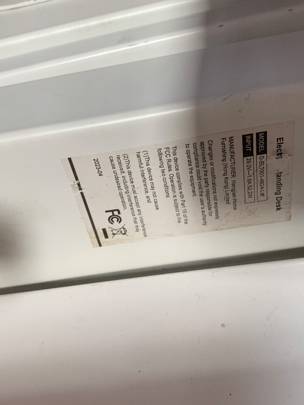 Photo 1 of *** PARTS ONLY *** (used)(missing pieces) Sweetcrispy Electric Standing Desk, 48 x 24in Adjustable Height Electric Stand up Desk Standing Computer Desk Home Office 