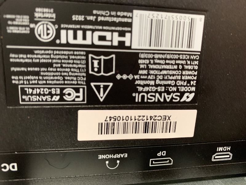 Photo 1 of SANSUI 24 Inch Gaming Monitor 180Hz 1Ms FreeSync HDR 110% sRGB FHD 1080P Computer Monitor HDMI DP Ports Eye Care Frameless VESA Mount Cable Management(ES-G24F4L HDMI Cable Included)