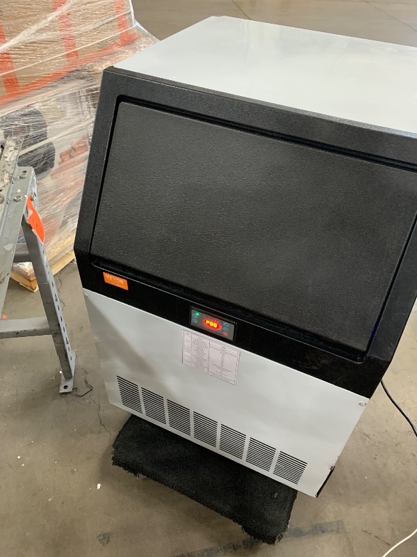 Photo 1 of VEVOR Commercial Ice Maker, 160lbs/24H, Ice Maker Machine, 80 Ice Cubes in 12-15 Minutes, Freestanding Cabinet Ice Maker with 66lbs Storage Capacity LED Digital Display, for Bar Home Office Restaurant