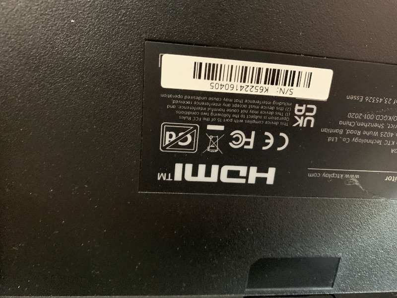 Photo 1 of *************MISSING POWER CORD***************

KTC 24 Inch 1080P Full HD Computer Monitor, 100Hz HDR10 Frameless Gaming Monitor with Freesync, HDMI & VGA Ports PC Monitor for Working, VESA, Tilt Adjustable, Eye Care