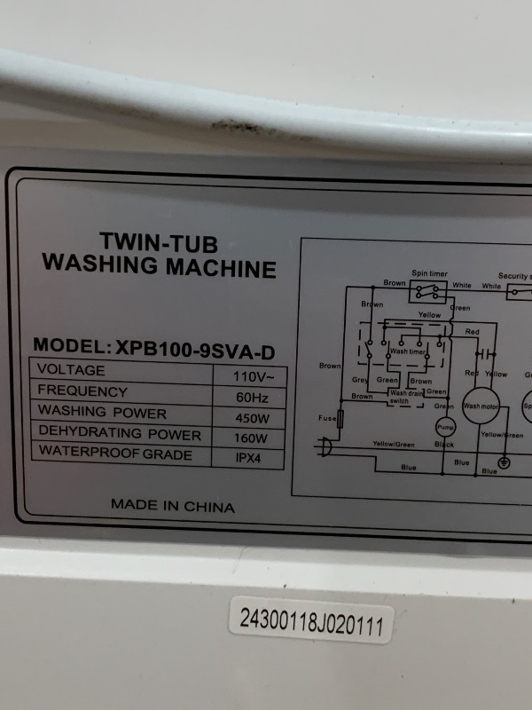 Photo 1 of (see all images) BINMIT Portable Washing Machine 40lbs Capacity Twin Tub Washer and Spinner 24lbs Washer 