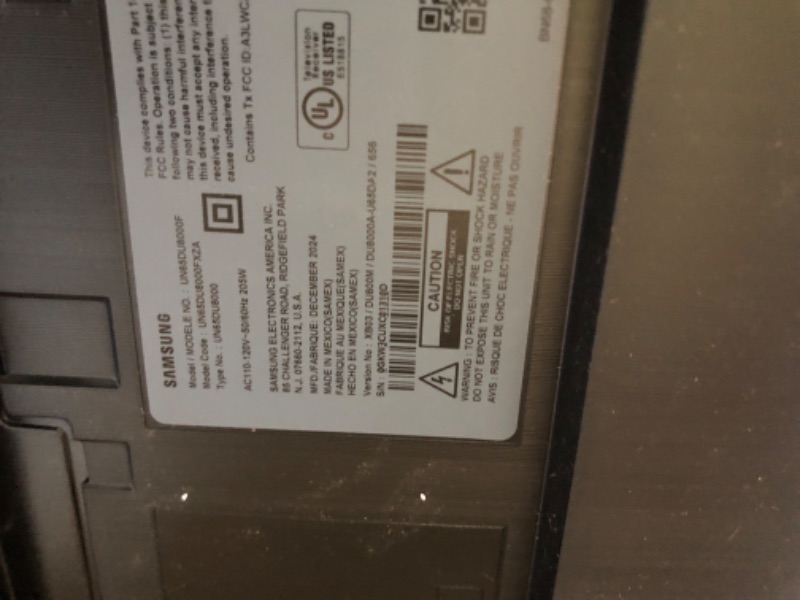 Photo 1 of **BROKEN SCREEN**SAMSUNG 65-Inch Class 4K Crystal UHD DU8000 Series HDR Smart TV w/Object Tracking Sound Lite, Motion Xcelerator, Ultra Slim Design, Gaming Hub, Alexa Built-in (UN65DU8000, 2024 Model)