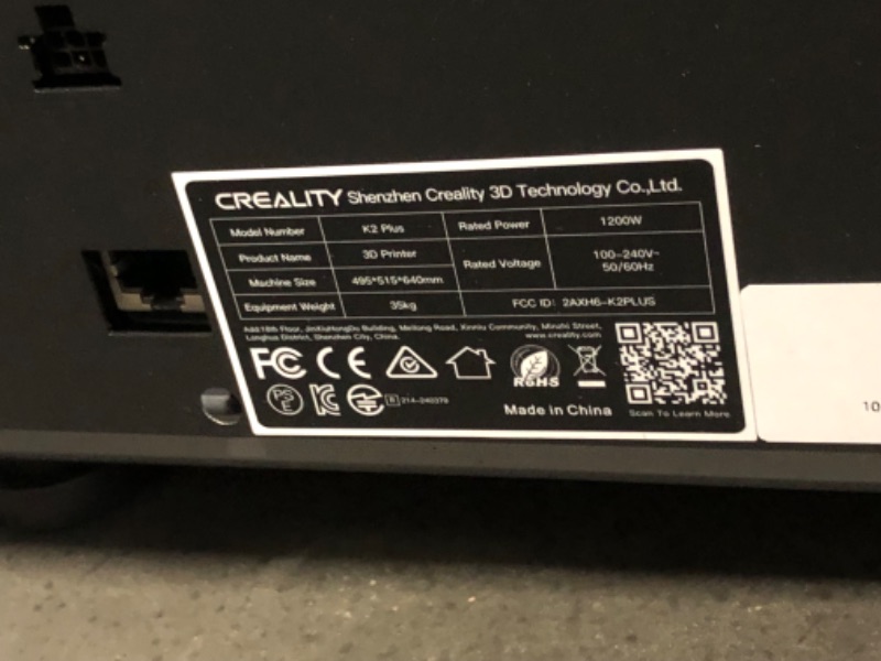 Photo 1 of Creality K2 Plus Combo 3D Printer, Multi Color Printing with New CFS, Max 600mm/s Printing Speed, Full-auto Leveling, Next-Gen Direct Drive Extruder, Dual Al Camera, Build Volume 350 * 350 * 350mm