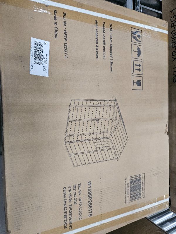 Photo 1 of ** only box 2 of 3 is included ** KEIKI 6x5 FT Outdoor Resin Storage Shed, Polypropylene Storage Shed with Sloping Roof & Lockable Door, Garden Shed Tool Shed, Waterproof, Rust, UV Proof, All Weather Use, Grey