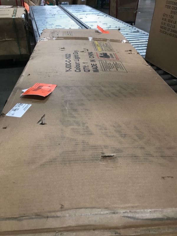 Photo 1 of ** PARTIAL SET, PARTS ONLY ** Full Upholstered LED Bed Frame with 2 Storage Drawers and Adjustable Chic Double Wavy Headboard, Velvet Prince Platform Bed with Charing Station, Solid Wood Slats Support,No Box Spring Needed,Grey