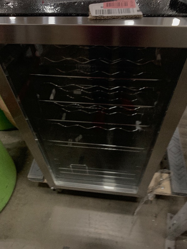 Photo 1 of ...DAMAGE TO SIDE WITH A HOLE... BLACK+DECKER 26 Bottle Wine Fridge with Interior Light and Mechanical Temperature Control, Compressor Cooling Wine Cooler Refrigerator with 4 Wine Racks and 1 Flat Shelf,Fridge with Bottom Compartment