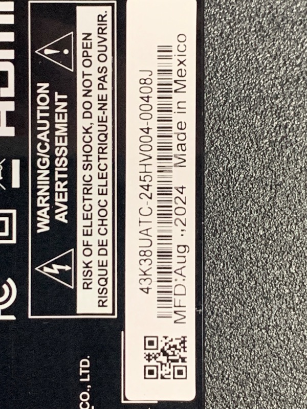 Photo 1 of ....BROKEN SCREEN... FPD 43 Inch Smart TV 4K UHD LED Flat Screen Google TV with Google Cast, Bluetooth, HDMI, Streaming Live, HDR 10, Dolby Vision, Ultra Slim Television(Canvas-Series, CG43-C3, 2025)