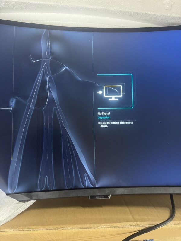 Photo 1 of **SMASHED SCREEN FINAL SALE **SAMSUNG 57" Odyssey Neo G9 Series Dual 4K UHD 1000R Curved Gaming Monitor, 240Hz, 1ms with DisplayPort 2.1, Quantum Mini-LED, DisplayHDR 1000, AMD FreeSync Premium Pro, LS57CG952NNXZA, 2023