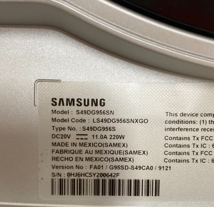 Photo 1 of **CRACKED SCREEN**Samsung 49-Inch Odyssey G9 (G95SD) Series QD-OLED G-Sync Compatible Curved Gaming Monitor, 240Hz, 0.03ms, Dual QHD, Glare Free, FreeSync Premium Pro, Ergonomic Stand,LS49DG956SNXGO,2024, 