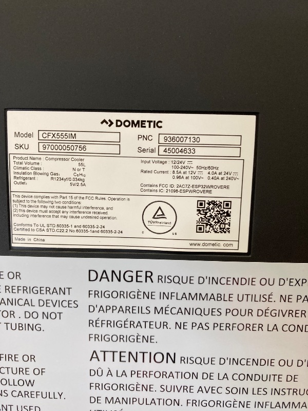 Photo 1 of ***USED - DAMAGED - NO PACKAGING - DOESN'T POWER ON - UNABLE TO TROUBLESHOOT***
Dometic CFX5 55 Liter IM Portable Refrigerator and Freezer, Powered by AC/DC