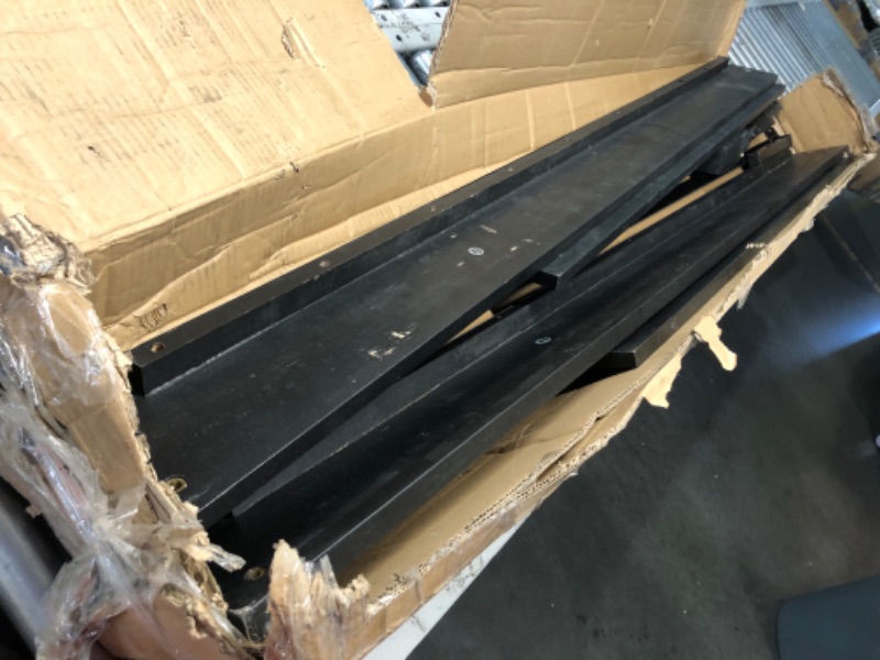 Photo 1 of ***PARTS ONLY ITEM/MISSING LEGS*** Mellow Naturalista Grand 12 Inch Solid Wood Platform Bed with Wooden Slats, Easy Assembly, Full, Black