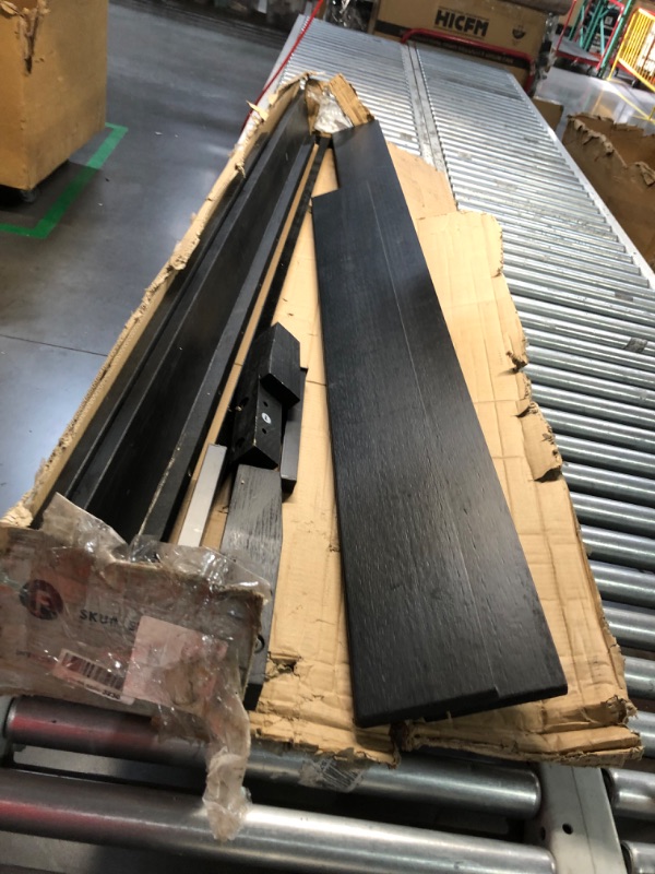 Photo 1 of ***PARTS ONLY ITEM/MISSING LEGS*** Mellow Naturalista Grand 12 Inch Solid Wood Platform Bed with Wooden Slats, Easy Assembly, Full, Black