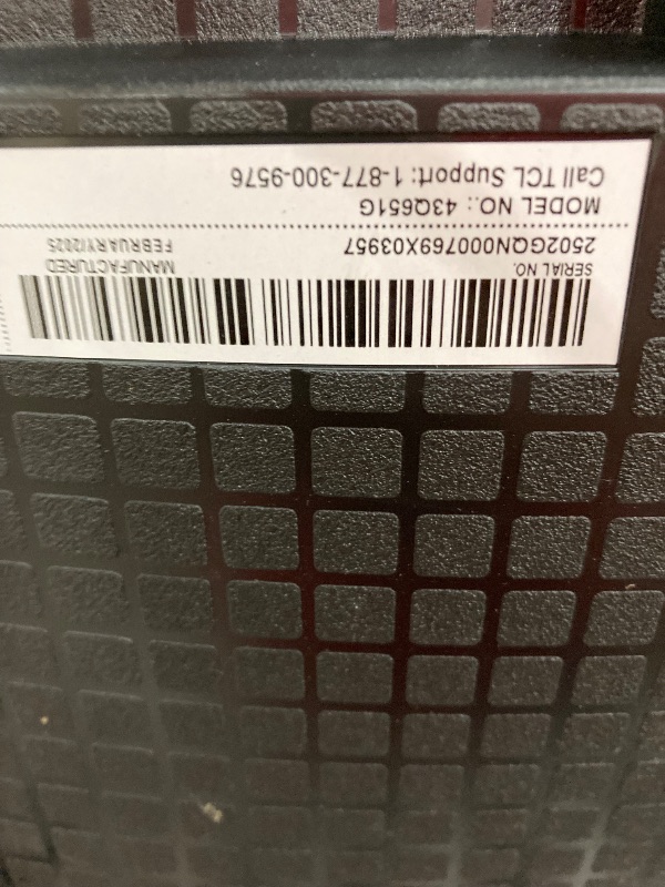 Photo 1 of **SMASHED SCREEN FINAL SALE**TCL 43-Inch Q65 QLED 4K UHD Smart TV with Google TV (43Q651G, 2024 Model) Dolby Vision, Dolby Atmos, HDR Pro+, Game Accelerator Enhanced Gaming, Voice Remote, Works with Alexa, Streaming Television