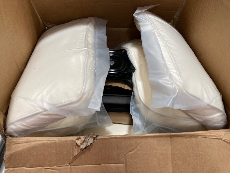 Photo 1 of (PARTS FOR SINGLE CHAIR) (NOT A COMPLETE SET) HILLGA Luxury High Back Outdoor Swivel Rocker Patio Chairs Set of 2, Patio Furniture Set with 6-Inch Thick Cushions and Side Table, Ideal for Porch, Poolside, Deck, and Yard in Cream White