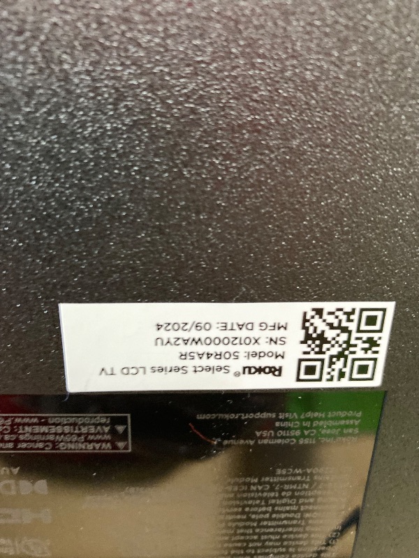 Photo 1 of **SMASHED SCREEN FINAL SALE**Roku Smart TV – 50-Inch Select Series 4K HDR RokuTV with Roku Enhanced Voice Remote, Brilliant 4K Picture, Automatic Brightness, & Seamless Streaming – Live Local News, Sports, Family Entertainment