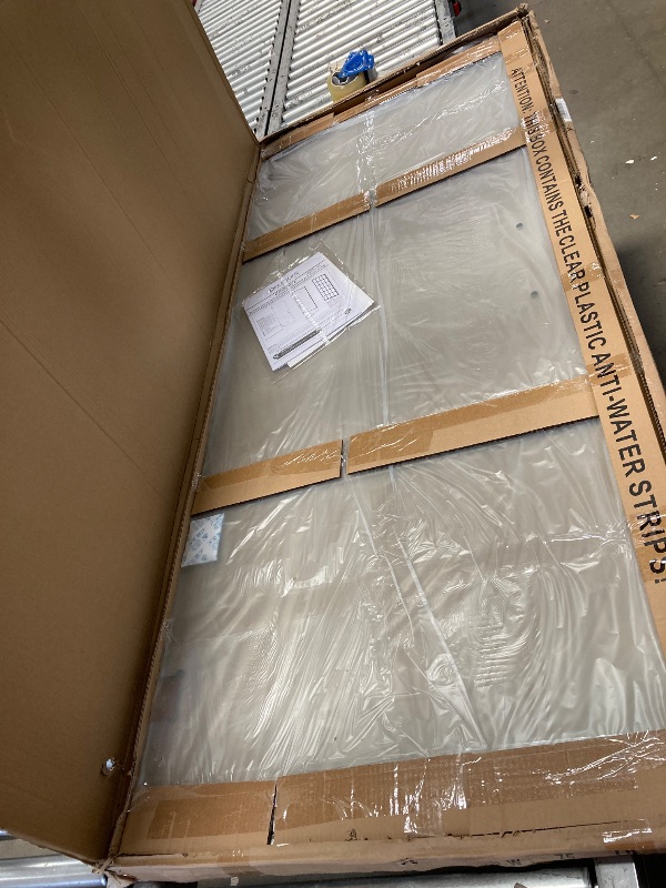 Photo 1 of ***ONLY 1 GLASS PANEL***

DreamLine Unidoor Plus 58-58 1/2 in. W x 72 in. H Frameless Hinged Shower Door with 34 in. Half Panel in Satin Black, SHDR-24283034-09
