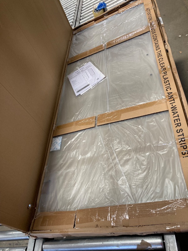 Photo 1 of ***ONLY 1 GLASS PANEL***

DreamLine Unidoor Plus 58-58 1/2 in. W x 72 in. H Frameless Hinged Shower Door with 34 in. Half Panel in Satin Black, SHDR-24283034-09
