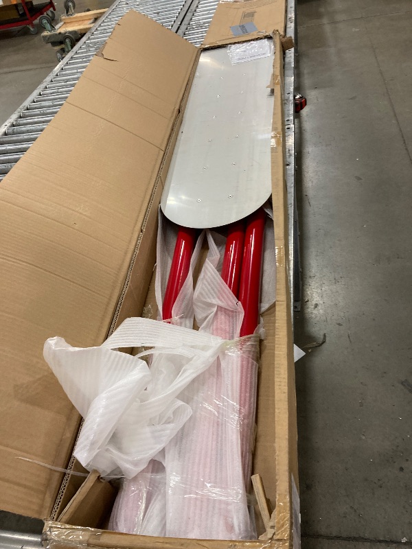 Photo 1 of (missing bolts)RUPERTOOL 48''x12'' Concrete Bull Float Kit Fresno Round End Concrete Finishing Trowel Stainless Steel Trowel Board with 3 Handles and Tilt Bracket