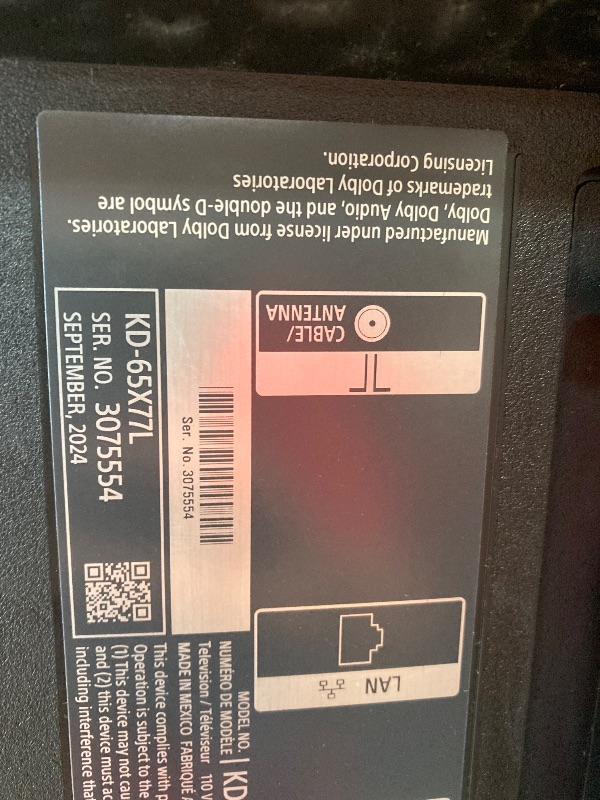 Photo 1 of **SMASHED SCREEN FINAL SALE**Sony 65 Inch 4K Ultra HD TV X77L Series: LED Smart Google TV KD65X77L- Latest Model, Black