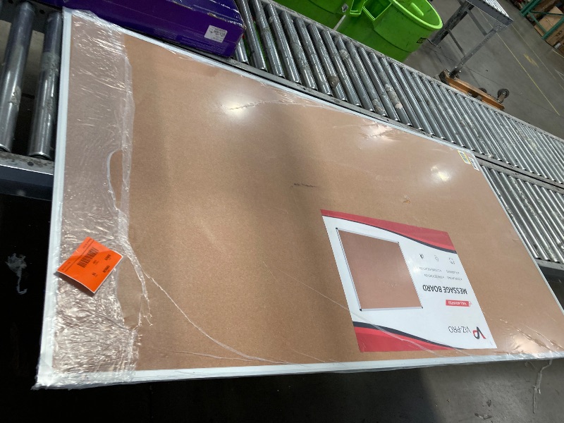 Photo 1 of *Has Damage* VIZ-PRO Large Cork Bulletin Board, 72 X 40 Inches, Wall-Mounted Corkboard with Silver Aluminium Frame for School, Office, and Home