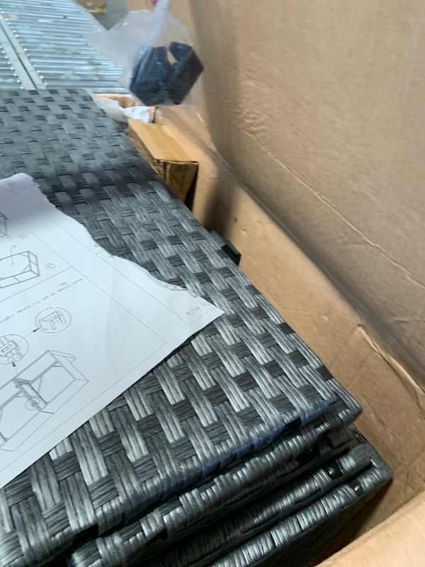 Photo 1 of **************PARTIAL SET- THIS IS ONLY THE TABLE AND TWO END SEATS********************

Shintenchi 7 Pieces Outdoor Patio Sectional Sofa Couch, Silver Gray PE Wicker Furniture Conversation Sets with Washable Cushions & Glass Coffee Table for Garden, Pool