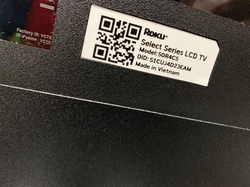Photo 1 of **************SCREEN DAMAGED, NON-FUNCTIONAL- FINAL SALE**************

Roku Smart TV 2025 – 50-Inch Select Series, 4K HDR TV – RokuTV with Enhanced Voice Remote – Flat Screen LED Television with Wi-Fi for Streaming Live Local News, Sports, Family Enterta