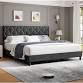 Photo 1 of ****************PARTIAL ITEM, THIS IS ONLY 1 BOX IN A SET OF MULTIPLE****************

DWVO Twin Size Platform Bed Frame with Fabric Upholstered Headboard,Mattress Foundation with Wooden Slat Support, Noise Free/No Box Spring Needed/Easy Assembly,Black