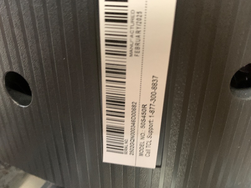 Photo 1 of *************HAS A THIN VERTICAL LINE OF DEAD PIXELS*************

TCL 50-Inch Class S4 4K LED Smart TV with Roku TV (50S450R, 2023 - Model), Dolby Vision, HDR, Dolby Atmos, Works with Alexa, Google Assistant and Apple HomeKit Compatibility, Streaming UHD