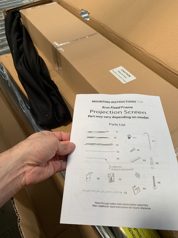 Photo 1 of Silver Ticket Products STR Series 6 Piece Home Theater Fixed Frame 4K / 8K Ultra HD, HDTV, HDR & Active 3D Movie Projection Screen, 16:9 Format, 100" Diagonal, Woven Acoustic Material STR-169100-WAB