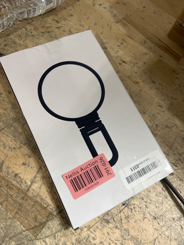 Photo 1 of BOOMIBOO 1X/10X Magnifying Handheld Mirror Double Sided, Foldable Travel Makeup Mirror, Adjustable Rotation Pedestal Hand/Hanging/Desk Vanity Mirror-Black