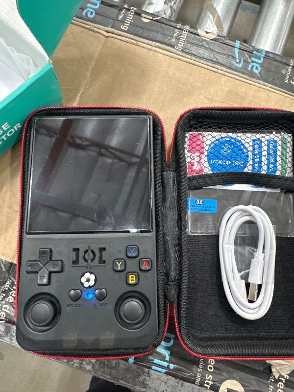 Photo 1 of 2025 New Upgrade R36MAX Retro Handheld Game Console with 64G Built-in 18000+ Classic Games, Portable Hand Held Open Source Linux System 4.0-in 4k HD IPS Screen Video Player (Black MAX 64GB)