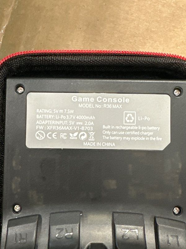Photo 1 of 2025 New Upgrade R36MAX Retro Handheld Game Console with 64G Built-in 18000+ Classic Games, Portable Hand Held Open Source Linux System 4.0-in 4k HD IPS Screen Video Player (Black MAX 64GB)