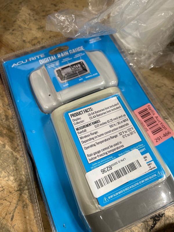 Photo 1 of AcuRite Wireless Digital Rain Gauge with Self-Emptying Collector with Rainfall History, Alerts, and Current Date and Time (00899), Multicolor