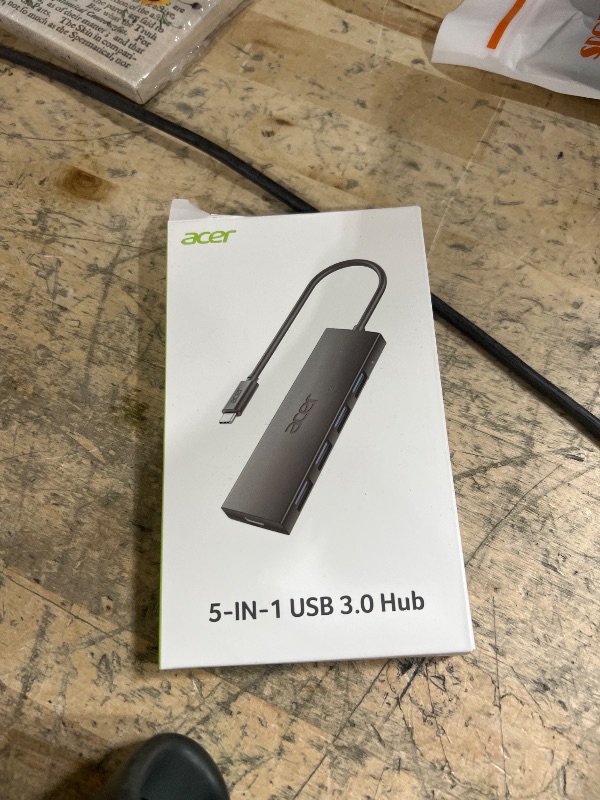Photo 1 of Acer USB C Hub 4 Ports, Multiple USB 3.0 Hub, USBC Splitter for Laptop with TypeC Power Port, Extender for Type C Port Laptop, PC, Desktop and More (2ft)