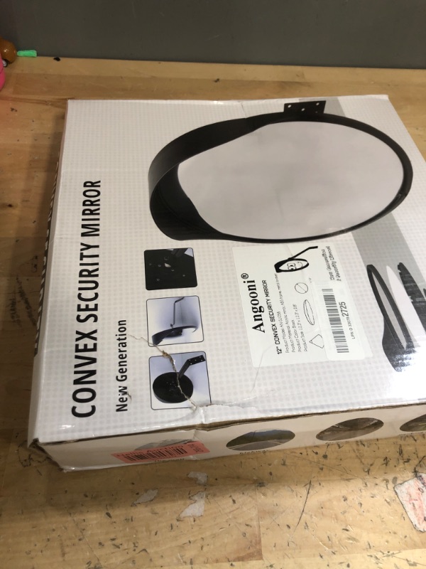 Photo 1 of Acrylic Convex Traffic Mirror, 12 inch Adjustable Wide Angle View Curved Security Mirror for Driveway, Park, Garage, Corners and Blindspot(Support Indoor and Outdoor)