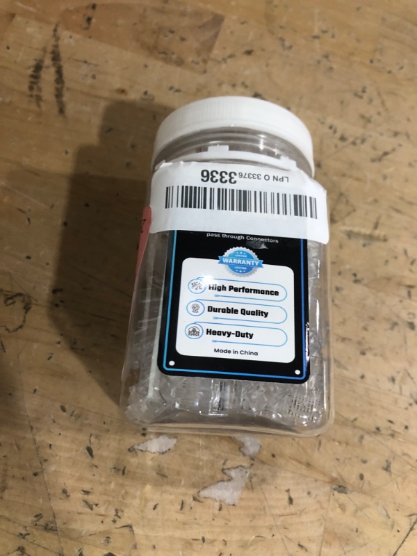 Photo 1 of MONK CABLES | Heavy-Duty RJ45 Connectors | CAT6 | Pass-Through | 100 Pack | 30µ Thick Gold-Plating | Precise 3-Point Type Contacts
