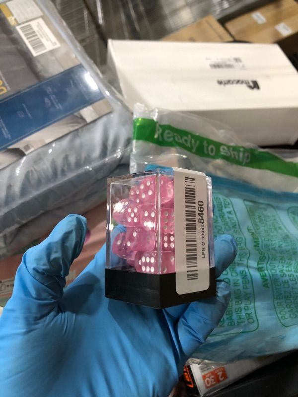 Photo 1 of 36 of Pack 12MM 6 Sided MINI Dice Set,Translucent Colors Game Dice Set, 6 Sided Standard Colored Dices for Tenzi, Farkle, Yahtzee, Bunco or Teaching Math, with Portable Plastic Box(Pink)