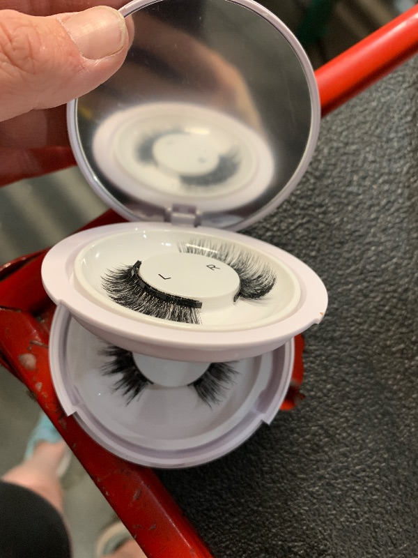 Photo 1 of ***(MISSING APPLICATOR)***
Natural Look Magnetic Eyelashes Kit - 2 Pairs Reusable Double Sided Magnetic Lashes With Applicator and Mirror, Easy To Wear And Remove, No Glue Needed Strip Lashes, Black Faux Cils by EMEDA (#02)