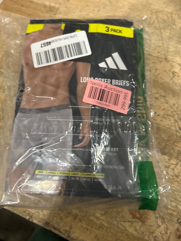 Photo 1 of adidas Performance 3-Pack Brief, Boxer Briefs-3-Pack Long Men's Underwear Pack, Black/Onix Grey/Black/Microfiber, Medium
