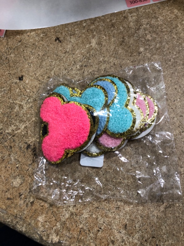 Photo 1 of 14 Pcs Chenille Mouse Patches, EVERMARKET Iron on Mouse Head Patches Cute Chenille Embroidered Applique Patch for Clothing Sew on Glitter Gold Trimmed Mouse Decorative Patch for DIY Decors